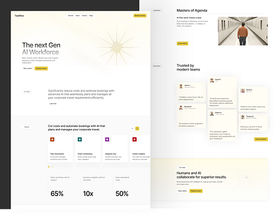 TaskRise — The Next-Gen AI Workforce aitools aiworkforce design landing page nextgenai productivitytools saasdesign taskautomation uidesign uxdesign web web design webappdesign webdesign website