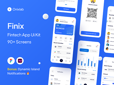 Finix - Fintech Ui Kit is Available on UI8 bank bank management banking app banking mobile app finance finance app fintech app mobile app
