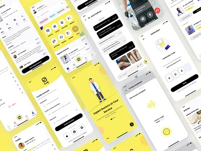 Curely - Doctor Appointment with AI Assistant - Mobile Apps UI android doctor figma health ios mobile mobile design modern telemedicine