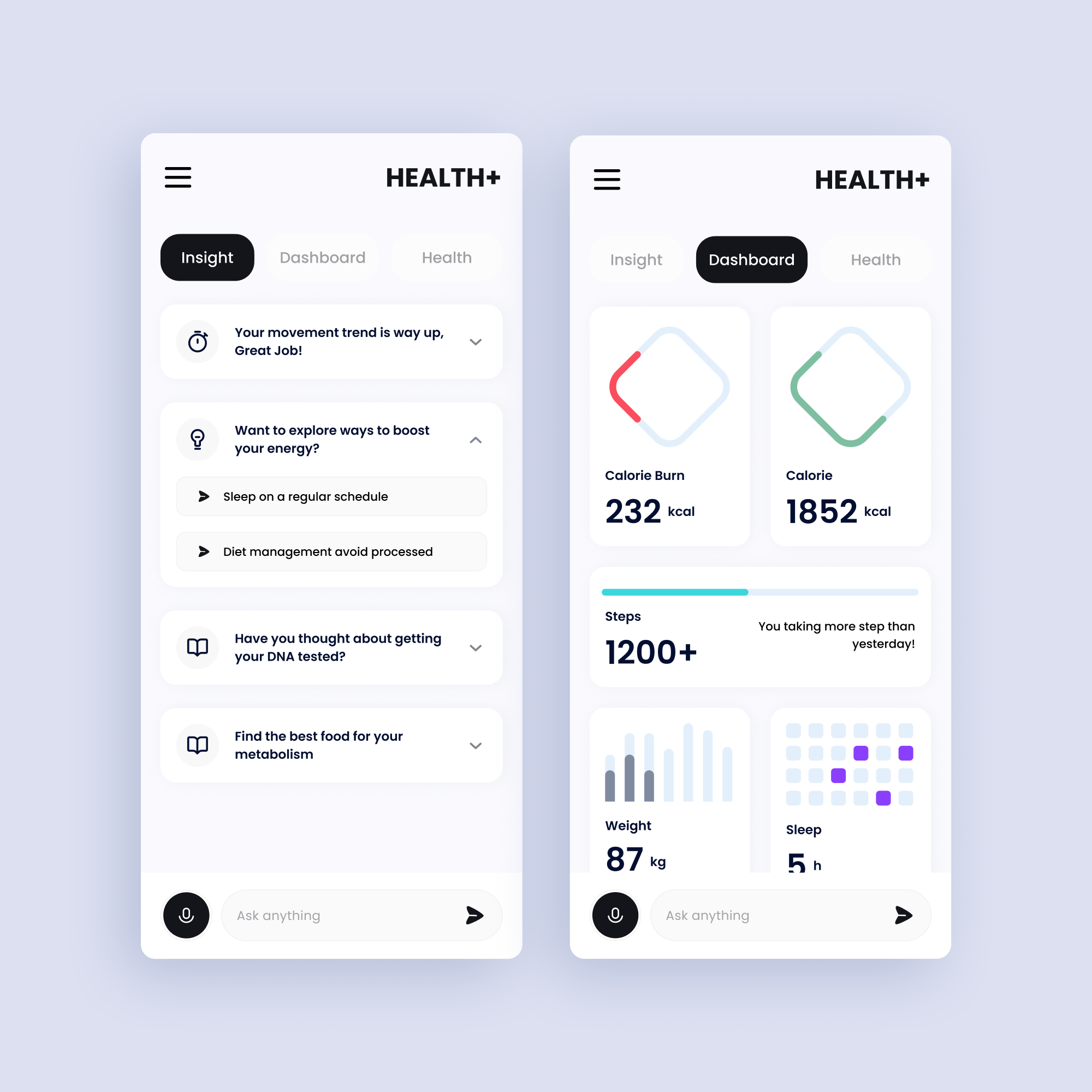 AI Health Assistance animation artificial inteligence branding graphic design health app health assistance health mobile app mobile app ui user interface