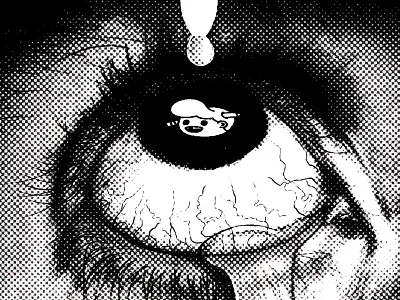 Perception design eye halftones illustration the creative pain vector