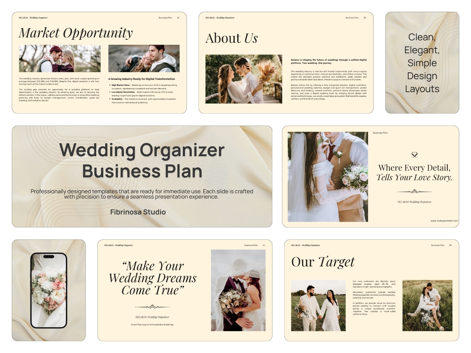 Wedding Organizer Business Plan aesthetic beauty beige business business plan cream deck european graduation light mode mockup photographer photography presentation sales deck scandinavian soft sweden wedding wedding organizer