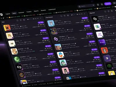 Rax Trade - Radar app cex coin crypto dashboard dex solana token trade ui ux web web3