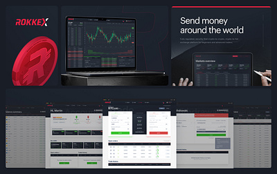 Rokkex - Crypto-currency trading platform app crypto design money trading ui ux web