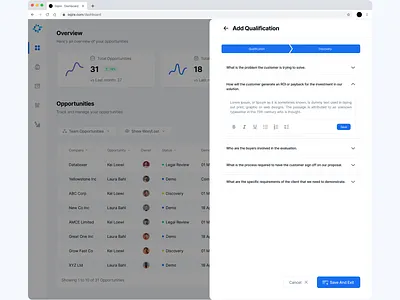 Add Qualification - Sales Dashboard animation dashboard dashboards design finance finance dashboard illustration new dashboard saas saas dashboard saas dashboards ui ui design ui ux design