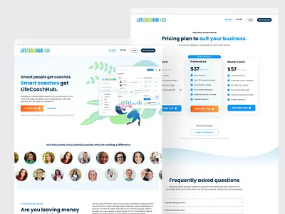 Life Coach Hub brand identity courses product design sales funnel ui user flow ux