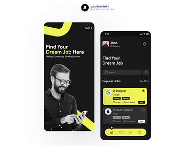 Dream Job Mobile App Design app design finder job job job finder loker ui ux