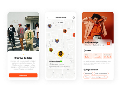 Creative Buddies – Find Your Next Collab Nearby figma mobile design ui