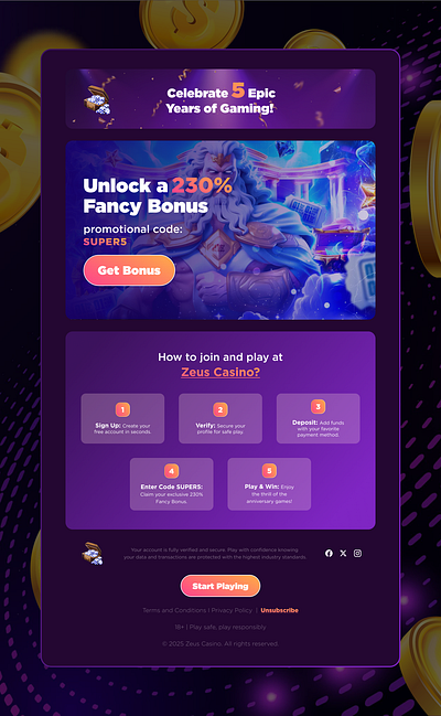 E-mail Design for Gambling World 🎰🎲 branding design graphic design illustration ui vector