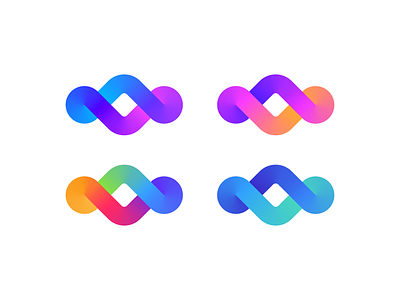 Flow - Color Exploration app brand branding color exploration crypto currency gradient growth identity infinite logo logodesign loop money financial simple speed symbol transfer deal wave