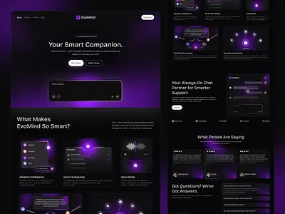 AI Assistant Website Design ai assistant ai software design interface landing page product service startup ui ux web website