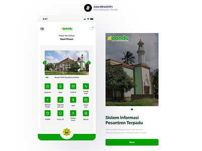 Sipandu Mobile App Design app design information islami islamic pesantren school sipandu ui ux