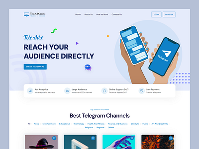 Landing Page for Telegram Ads – Modern & Conversion-Focused UI ad landing page ad website creative web design landing page