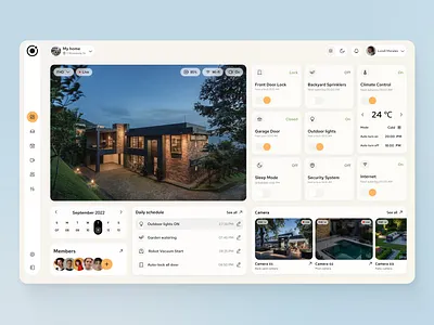 Smart Home Dashboard dashboard interface iot product design security system smart home ui ux web app