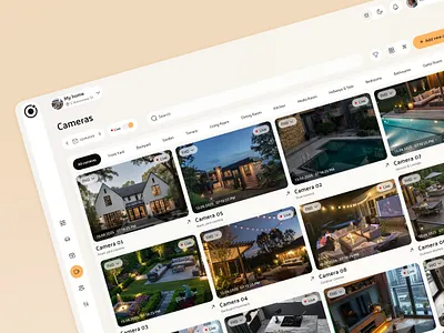 Home Camera Dashboard camera monitoring dashboard design interface iot product design security system ui ux web app