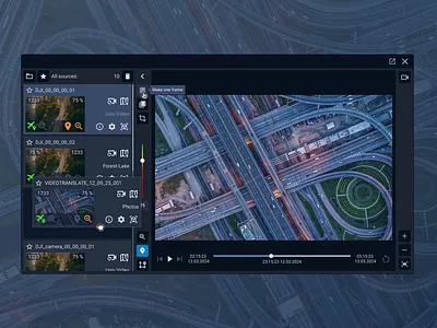 Video monitoring widget (Dark theme) design design system product design ui ux widget