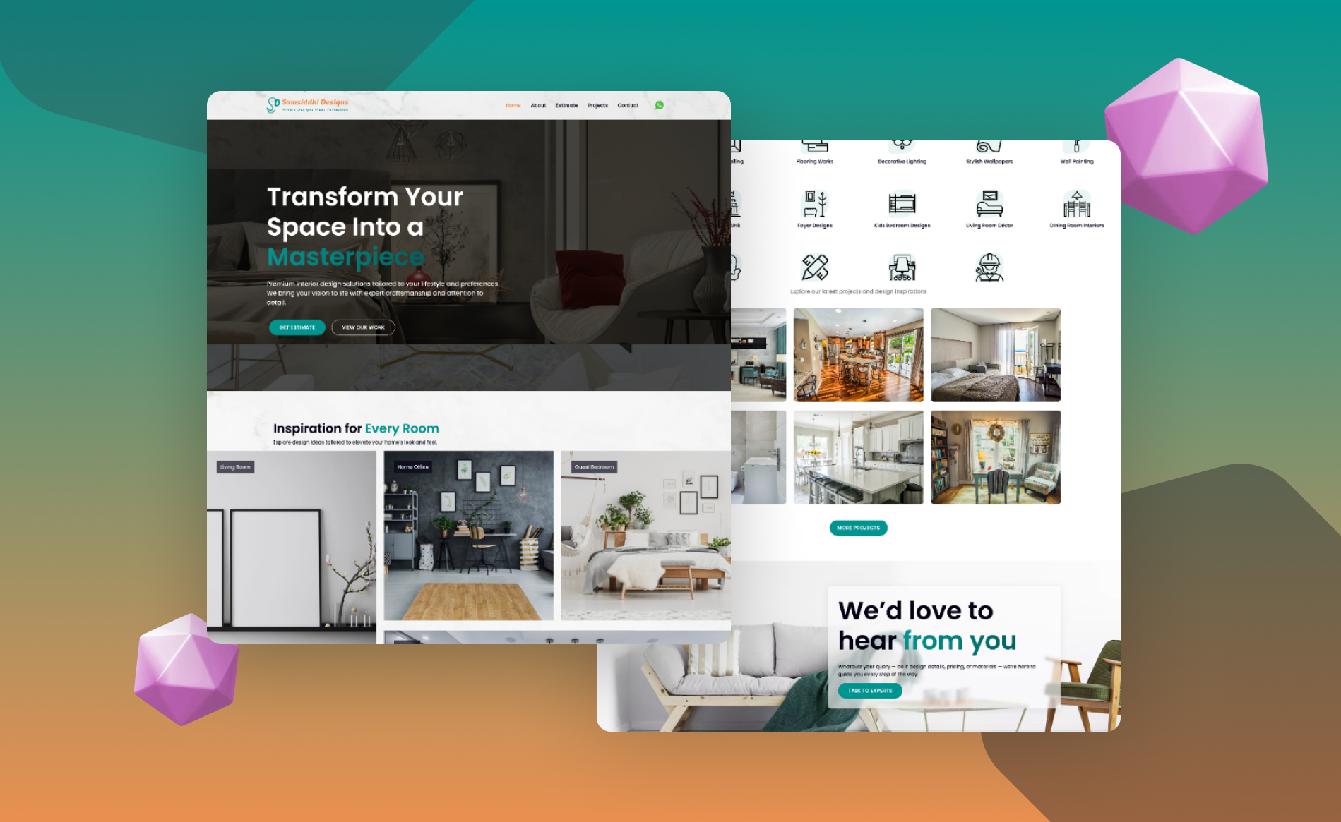 🏡 Samsiddhi Design – Creative Interior & Space Design Solutions branding logo ui website