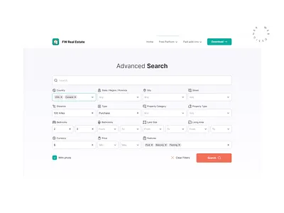Interface design | FW Real Estate creative interface real estate ui uxui web web design website