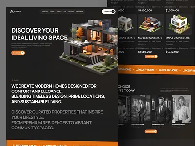 Livora - Real Estate Website clean design figma landing page landing page design product property landing page real estate web real estate website real estate website template ui ui ux designer web design web designer website website design website template