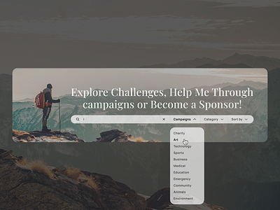 Search Bar | Filters | Dropdown Menu | Open/Close Variant blog blog categories blog page category charity donations dropdown figma framer menu navbar navigation non profit search bar search filter template design ui ux web design website design website redesign