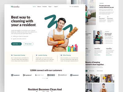 CleanHouse - Cleaning Service Landing Page agency branding business clean cleaning service corporate design elementor home house landing page service template ui ui design uiux website wordpress