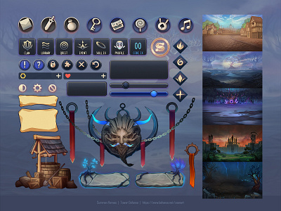 Summon Heroes | Game Art app art artdirector artist button design game gameasset illustration logo ui ux vaanart