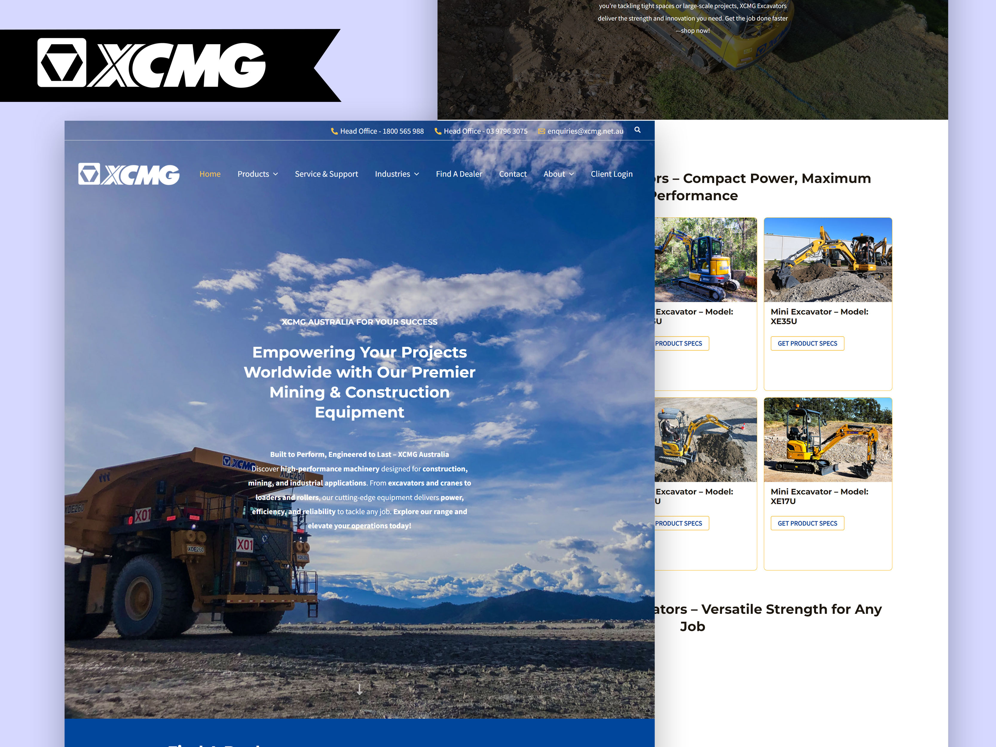 XCMG Australia – WordPress Website Development animation branding development graphic design ui web design web design development webdesign website