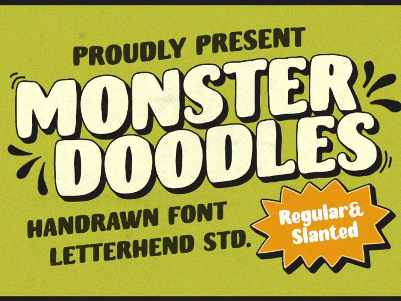 Monster Doodles – Handdrawn Font bold font freebies