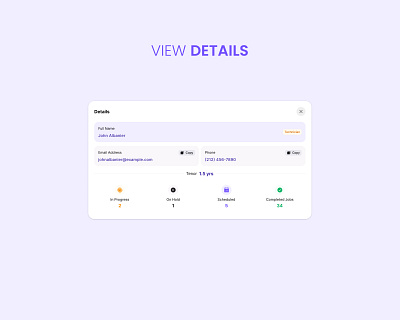 View Details Card – Dashboard UI carddesign interfacedesign minimalui modaldesign popoverdesign productdesign ui uidesign webappdesign