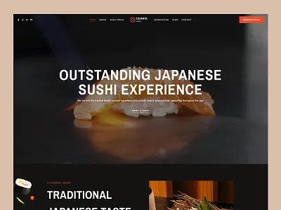Caverta - Sushi Restaurant Site bar food food menu gallery japanese restaurant menu reservation restaurant restaurant site restaurant theme site design sushi sushi menu theme ui design wordpress