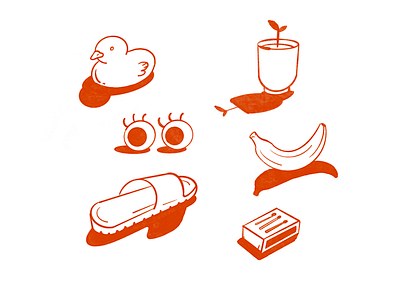 Random objects design doodle illustration procreate