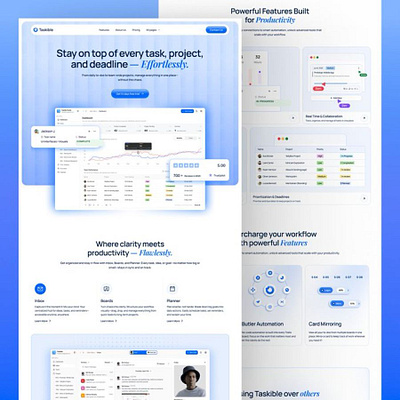 SaaS Website Design branding design figma framer illustration landing page productivity saas saas website design task tools ui uiux web design website design
