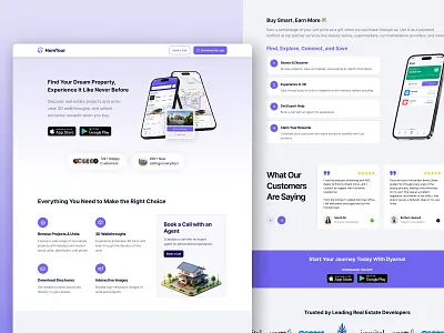HomTour - Landing page branding clean clear design estate illustration interface landing page logo lp real ui ui design ux web web design