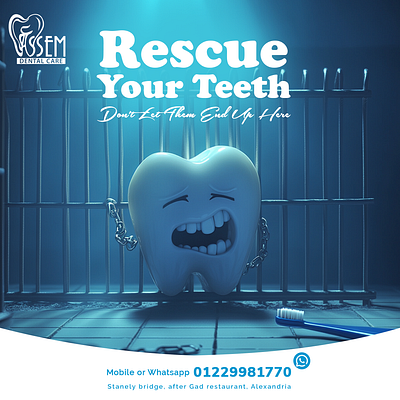 Rescue Your Teeth | Creative Dental Awareness Ad by Marklinica 3d animation creative creativity dental campaign dental care design graphic design illustration