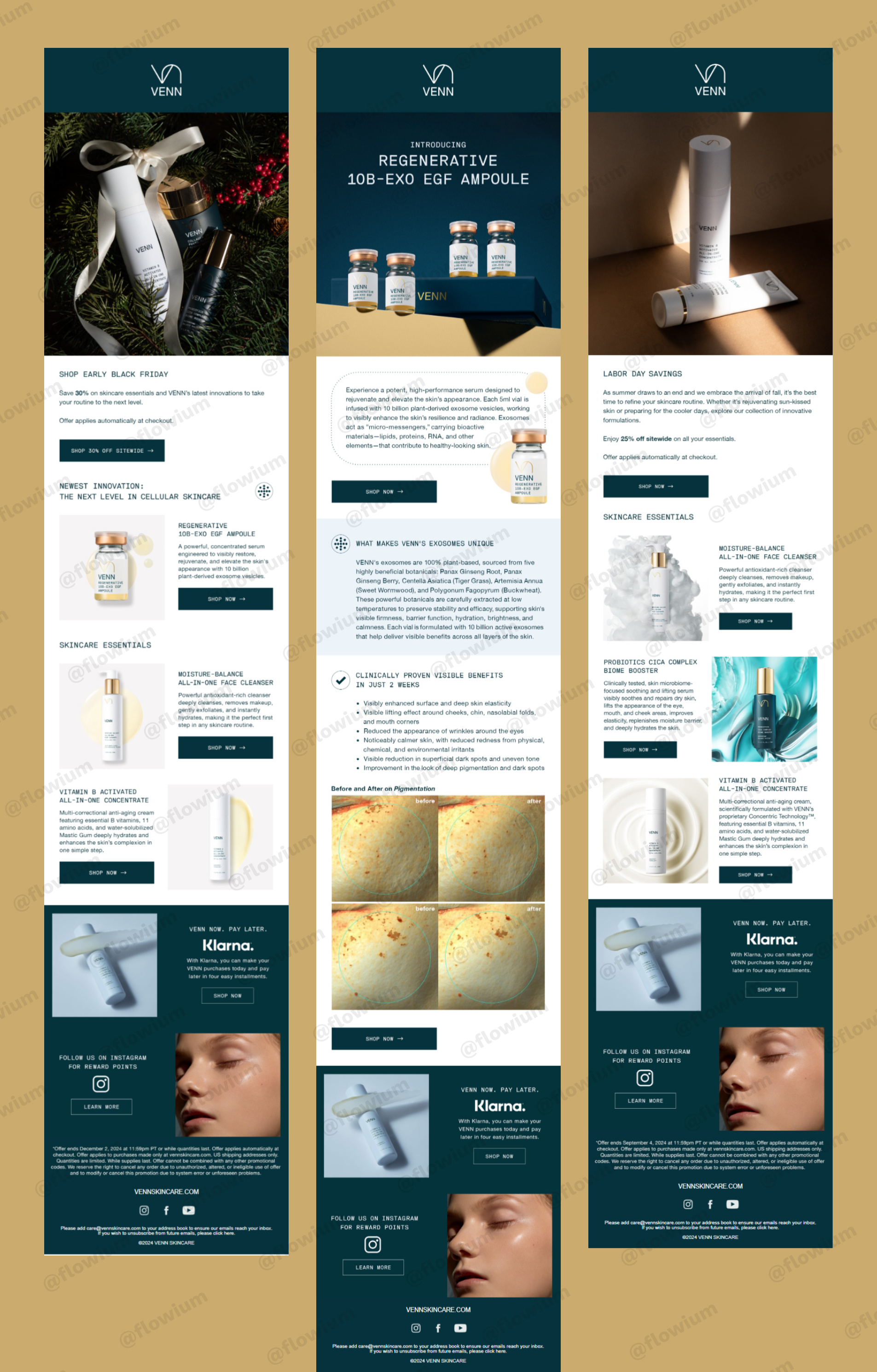 Venn Skincare Email Design – Luxury Beauty Campaigns by Flowium branding email email design email marketing newsletter newsletter design