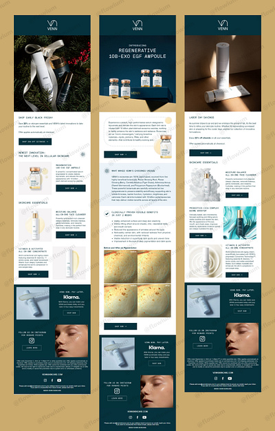 Venn Skincare Email Design – Luxury Beauty Campaigns by Flowium branding email email design email marketing newsletter newsletter design