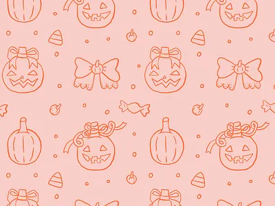 Pink Pumpkin pattern creative market cute design elements illustration pattern pink pumpkin seamless vector whimsical