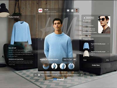 Meta Vision — AR Shopping Experience aiux appdesign ardesign design2025 digitalproduct ecommerceui futureofdesign futuristicui glassmorphism immersivedesign interfacedesign metaglasses metavision mobileappdesign nextgenui productdesign spatialui uidesign uiux uxdesign