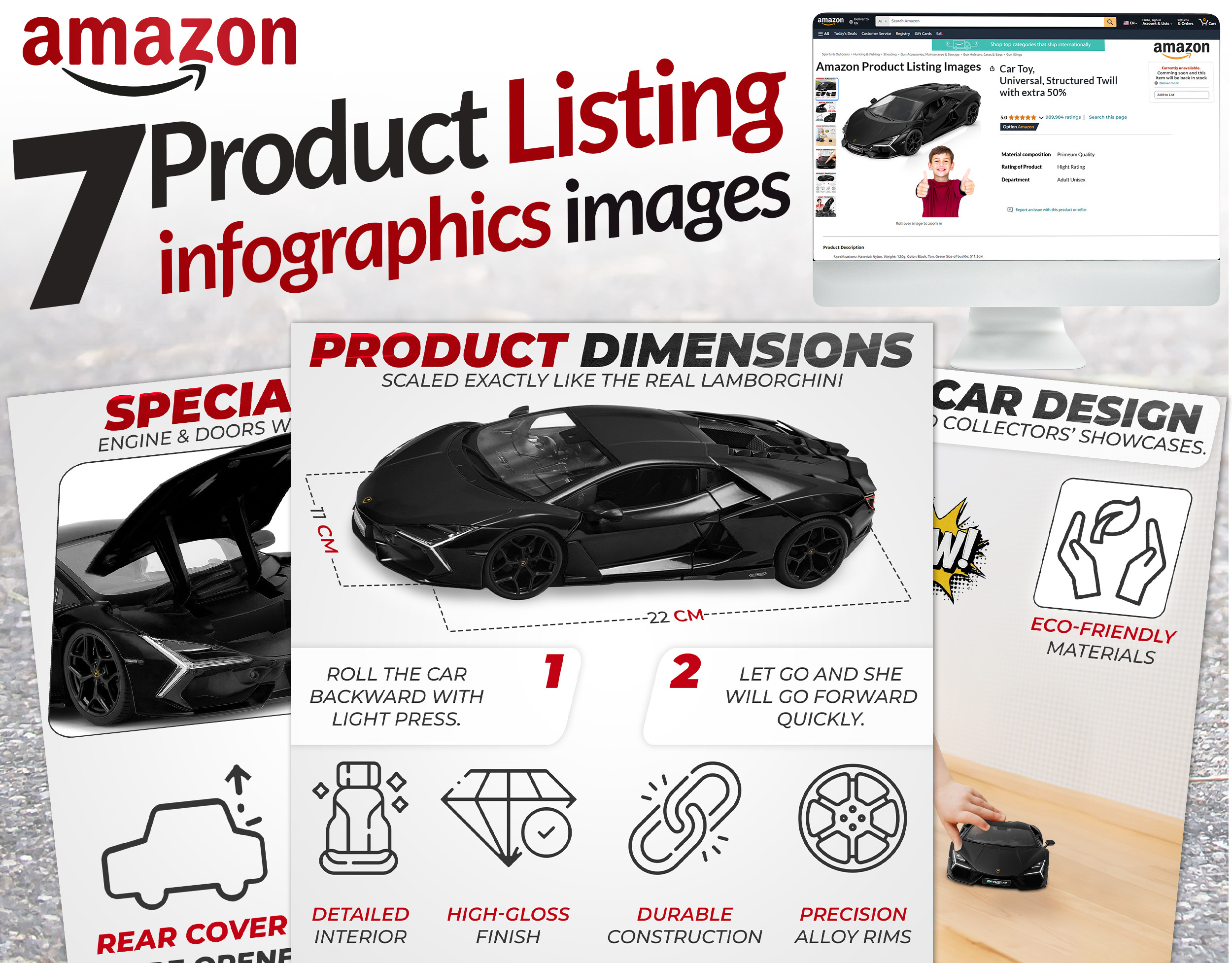Car Toy Listing Images a content amazon amazon listing ebc graphic designer infographic listing listing images product design product listing