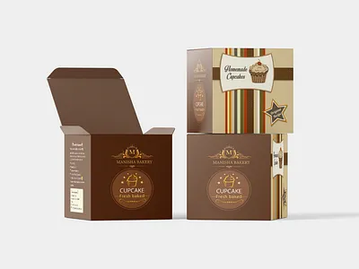 Freshly Baked homemade Cupcakes in a Box bakery bakery box design branding cake box cupcakes packaging delicious dessert food illustration homemade cupcakes muffin box pastel design sweet treats tasty vector art