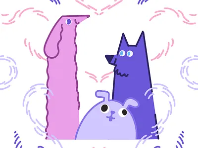 Furry dogs design doodle graphic design illustration