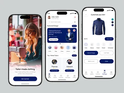 TailorMate – Custom Clothing & Personal Tailoring App app design clothing design dress makers ecommerce mobile app fashion interface mobile mobile app online booking app online tailoring product shopping app tailor app tailor shops tailoring tailoring app tailors tailors mobile app