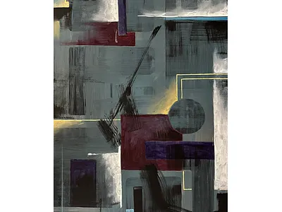 Večerní město ...., akryl na plátně, 70 x 50 cm