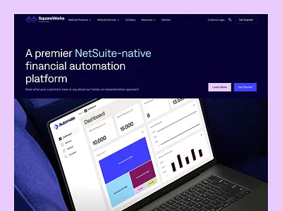 SquareWorks - Website ai animation b2b brand clean cms design design system development payments product design saas ui ux visual identity web design website wordpress