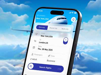 Airbound – Flight Booking App UI appdesign digital product flight flightbooking mobile app design mobile app ui mobileui modern app ui product design travelapp travelexperience trip uidesign uxdesign uxui uxuidesign vacation