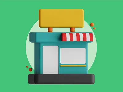 Spar 3D Icon — Modern Retail Storefront Design 3d design graphic design netbramha ui ux