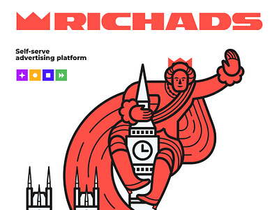 RichAds. Corporate website branding graphic design illustration ui web design