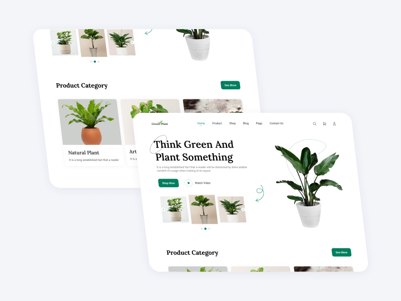 Plant Shop: Bringing Nature Indoors with Beautiful, Lush Greener graphic design ui ux