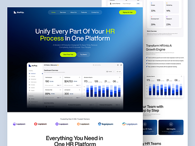 Stuffup - HR Management SaaS Landing Page animation design employee fahim hr landing page hr management website hr tool job management website saas saas web design saas website ui ui design uiux web web design web ui