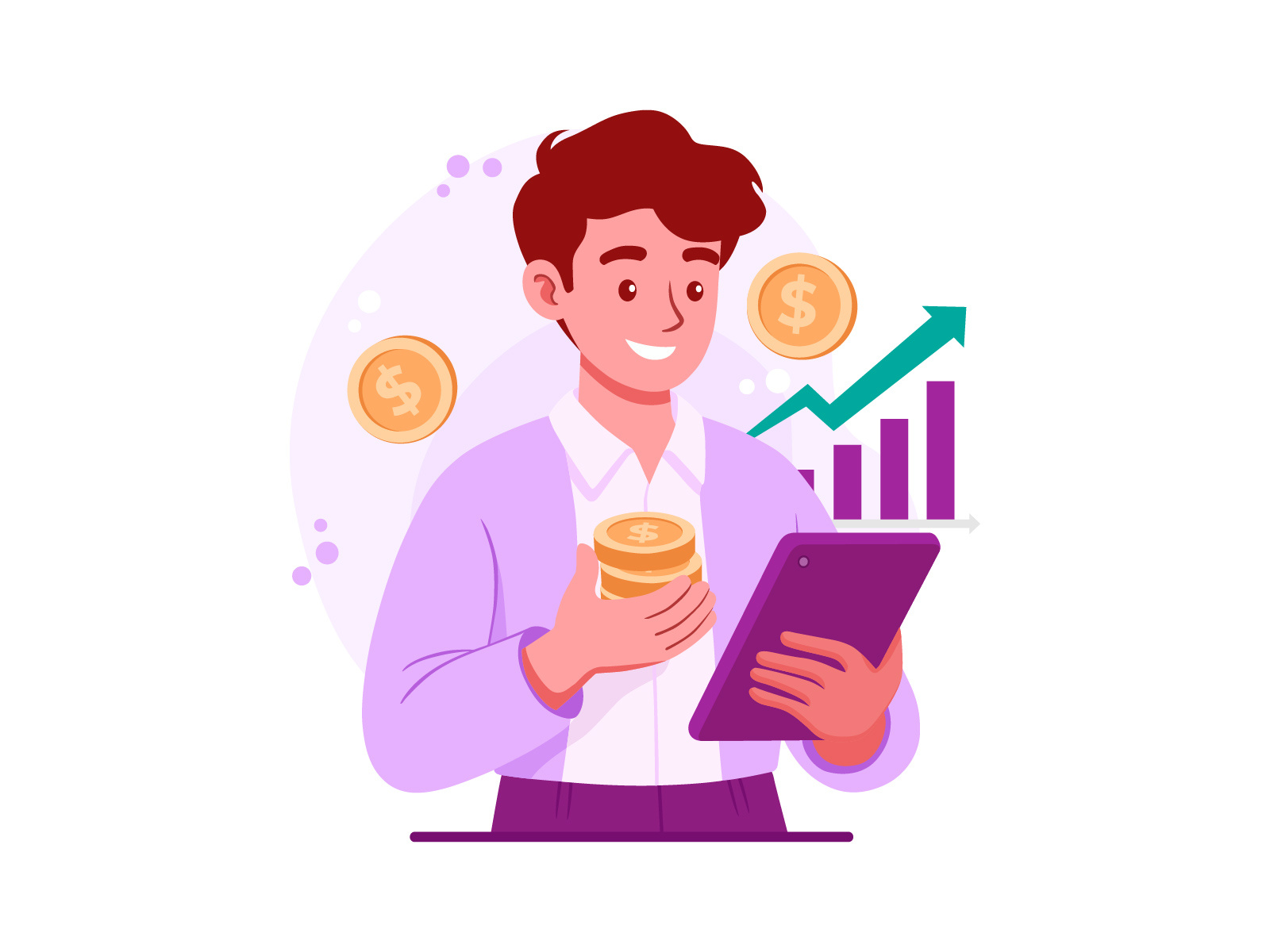 Example of Fin Tech & Business Concept Illustration